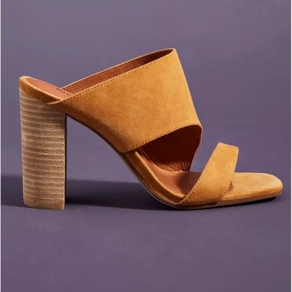 Jeffrey Campbell Marini Heels Camel Suede Leather Anthropologie Women's 6 M